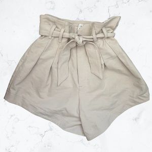 NWT Paper Bag High Waisted Beige Shorts